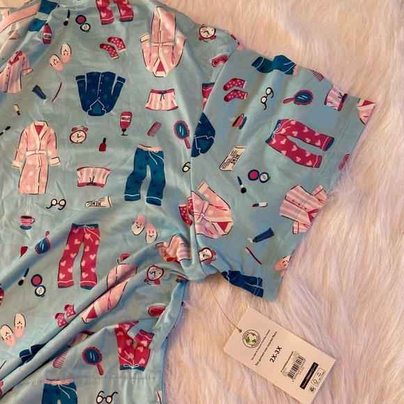 Secret Treasures Soft Nightgown Womens Size 2X-3X Blue Pajamas With Pockets - Picture 3 of 8